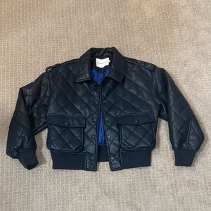 Rebecca Minkoff Navy Blue Quilted Bomber Jacket